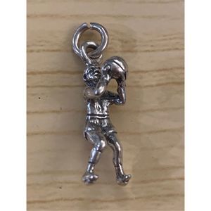 .925 Basketball Player Sterling Silver Jewelry Charm #sports